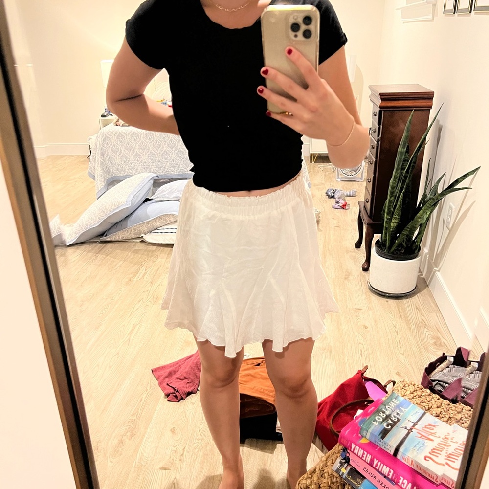 White mini skirt